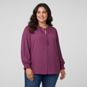 New with tag! Ryan Wylds Blouse – Size 5X – Dusty Rose / Pink